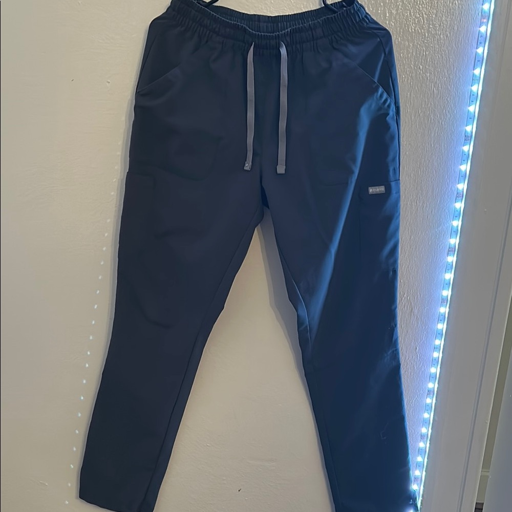 Blue Joggers with Elastic Waistband and Drawstring